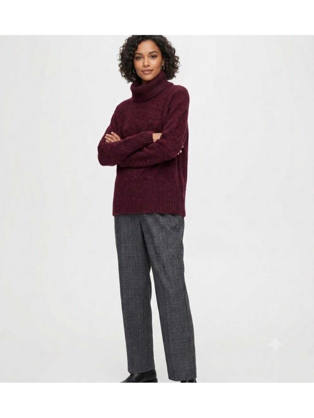 Aritzia Babaton Plutarch Sweater XXS Brick Brown LS Turtleneck Alpaca Wool Blend